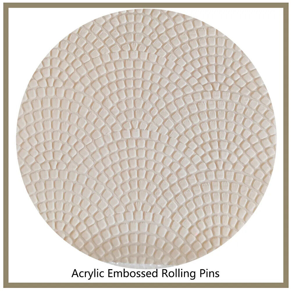Embossed Rolling Pin Acrylic Bakery Mini 3D Dough Tools Fondant Craft Decoration