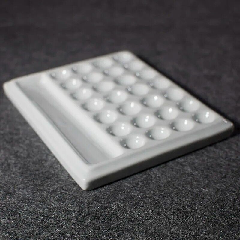 Painting Palette Ceramic Square Pure White Chinese Art Watercolor Paint Dish Box