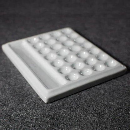 Painting Palette Ceramic Square Pure White Chinese Art Watercolor Paint Dish Box