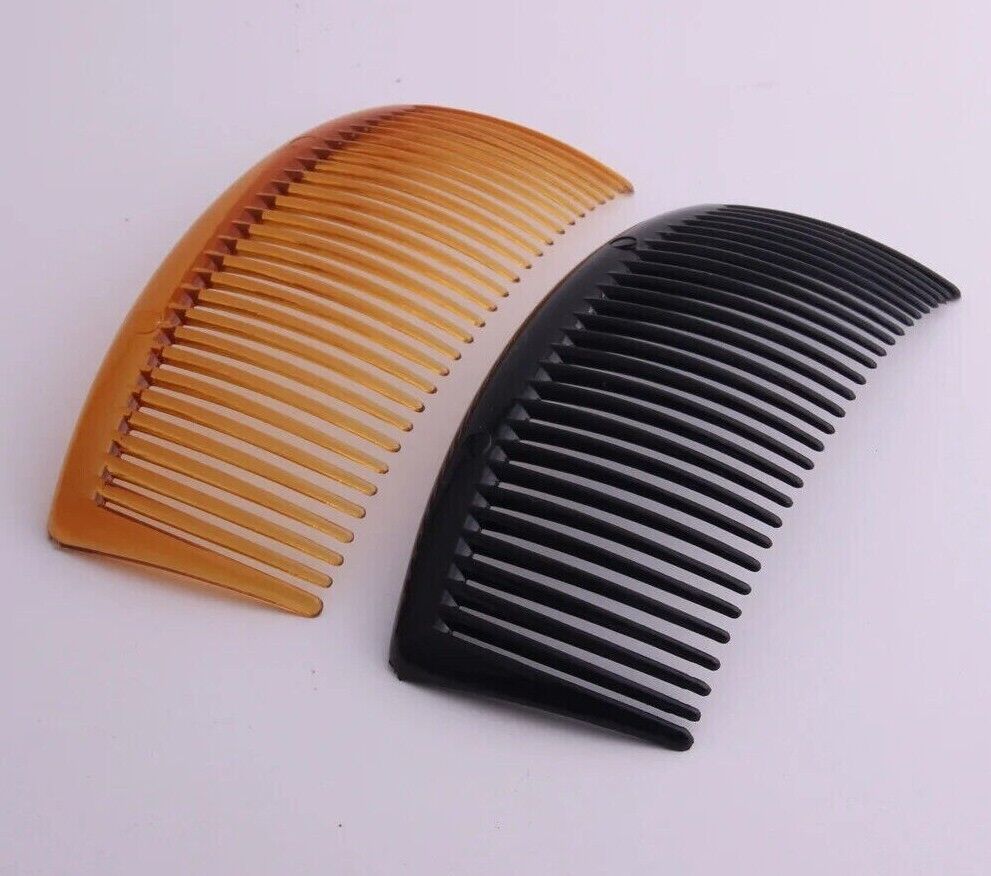 Women Hair Accessories 4Pcs Plastic Large Comb Black Transparent Brown Headpiece