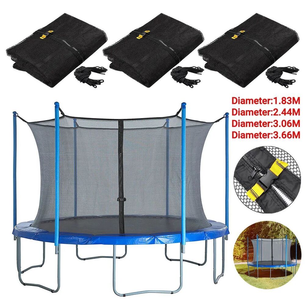 6/10/12/14 Feet 6/8 Poles Trampoline Net Nylon For Children Jumping Pad Safety