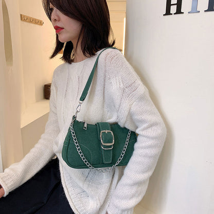 Women Shoulder Bags Matte Leather Solid Color Ladies Bag Chain Handbags
