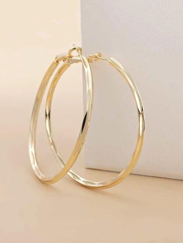 Aretes Argollas En Oro 10k Pendientes Joyería Fina De Moda Regalos Para Mujer X