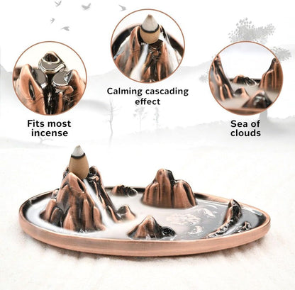 Incense Holder Waterfall Burner Backflow Stick Spiritual Gift Zen Home Decor