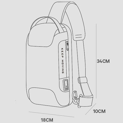 Men's Sling Backpack Carbon Fiber Waterproof&Anti-Thef Crossbody Sport Chest Bag