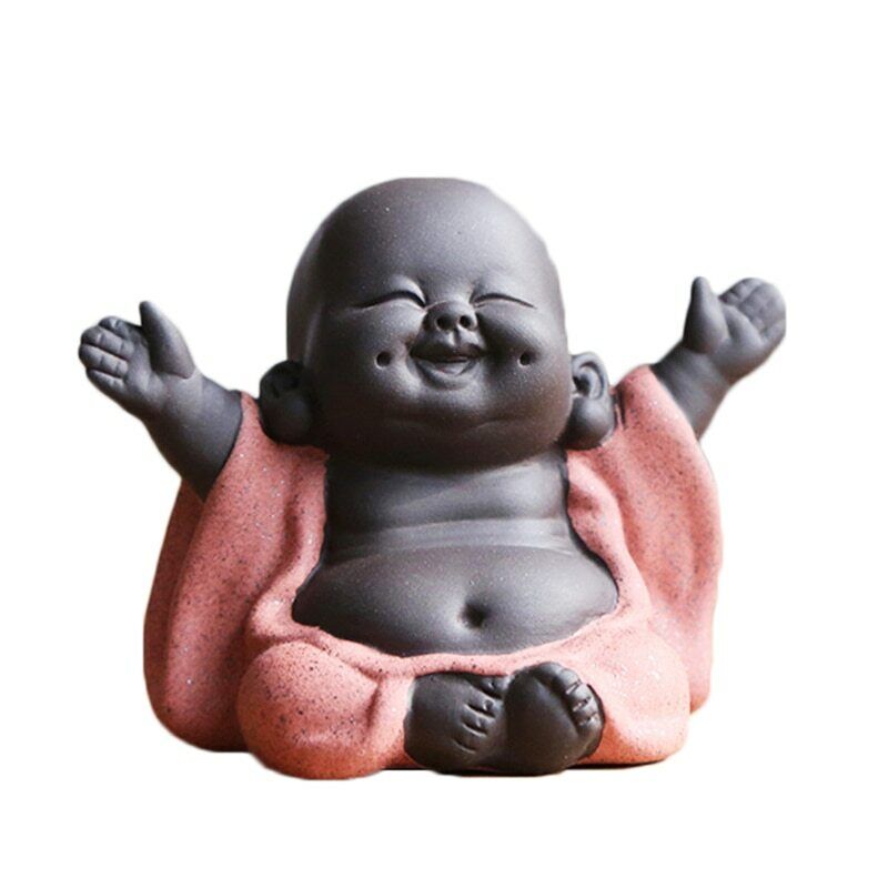 Happy Maitreya Buddha Tea Pet 1Pc Tea Favor Teahouse Ornament Ceramic Home Decor