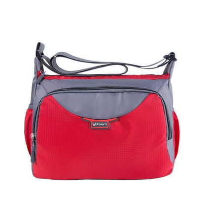 Crossbody Bag Shoulder Purse Nylon Multilayer Travel Handbag 32*11*24 CM Purple