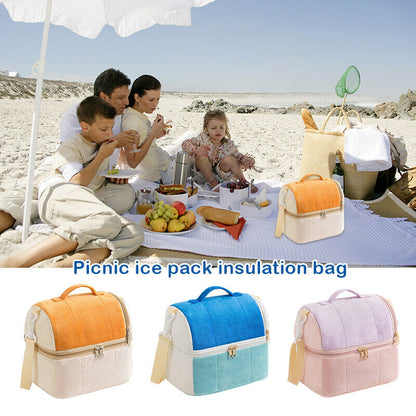 Large Thermal Insulated Lunch Bag Cool Bag Adult Kids Picnic Food Storage Box
