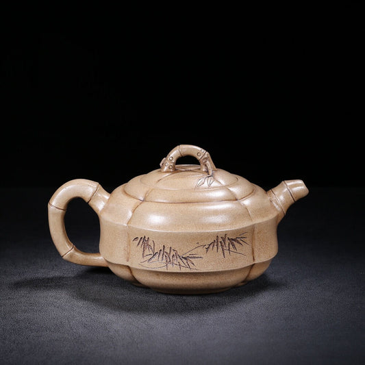 Chinese Yixing Zisha Clay Handmade Exquisite Teapot （竹鼓 盖款：大生）