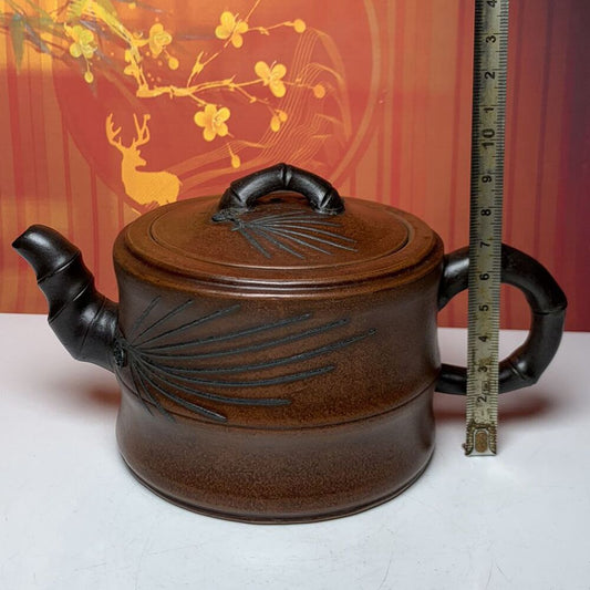 Chinese Yixing Purple Clay Teapot Zisha Ceramic Bamboo Teaware Gift Collection