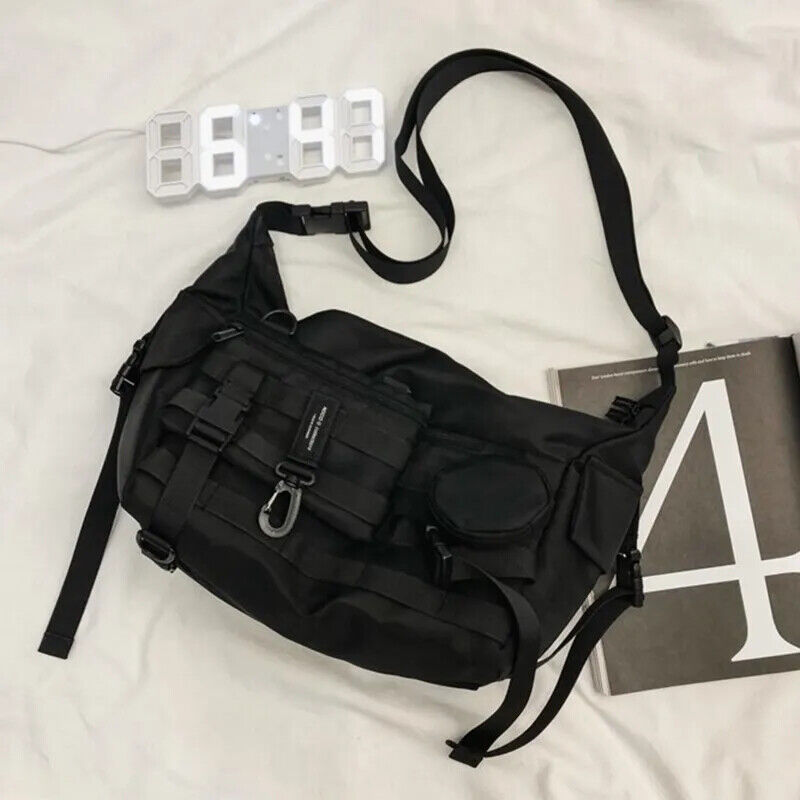 Functional style Shoulder Black Crossbody Bags Men Women's Techwear Postman