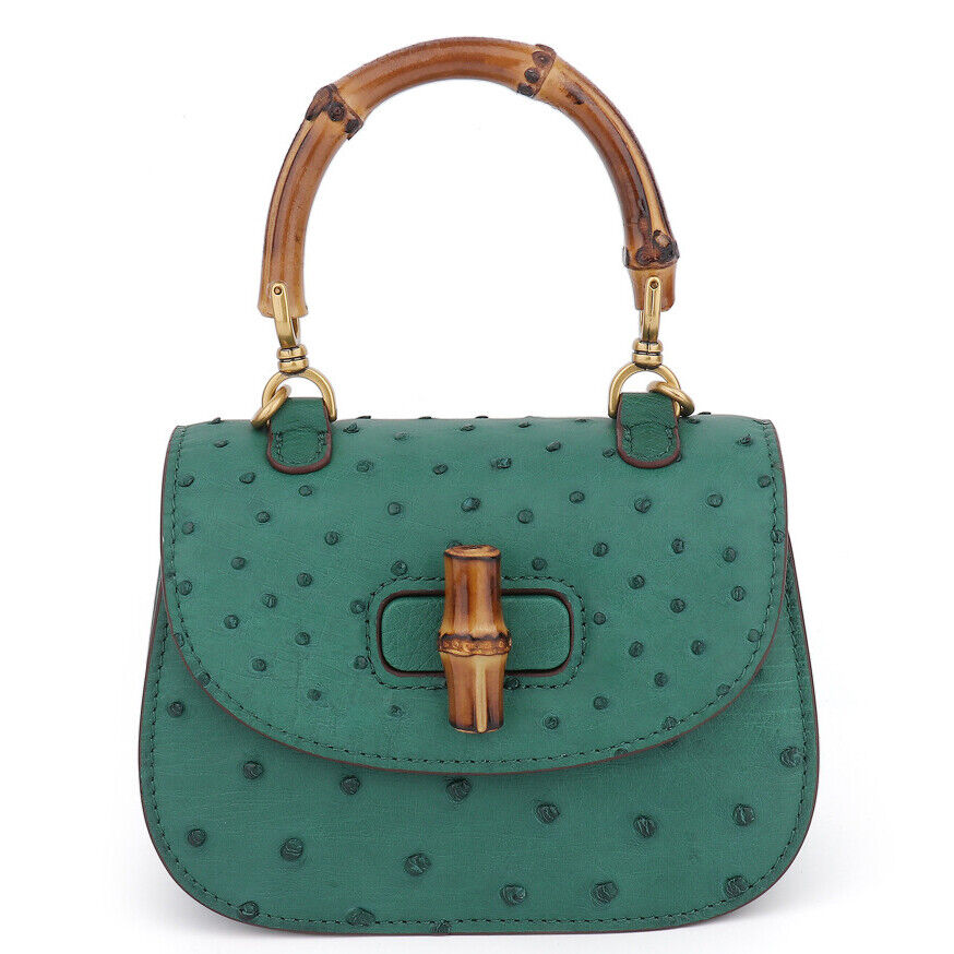 Handcrafted Ostrich Skin Leather Luxury Women's Small Handbag Party/Cocktail Bag