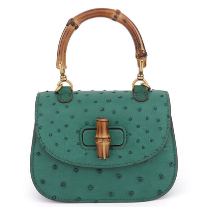 Handcrafted Ostrich Skin Leather Luxury Women's Small Handbag Party/Cocktail Bag