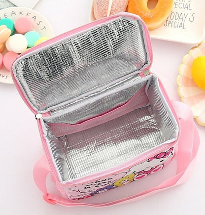 Cute Hello Kitty School Picnic Insulated Cooler Lunch Box Bag Hand Shoulder Bag