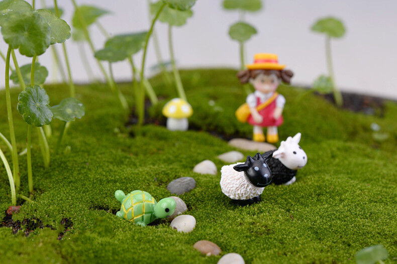 Mini 8pcs Goat Miniature Garden Lawn Ornament Decoration Figurine DIY Bonsai