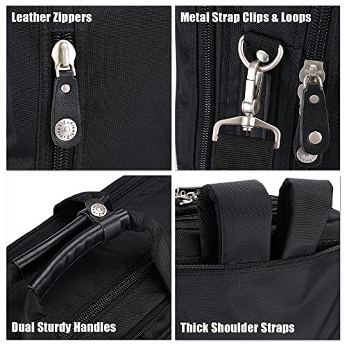 FreeBiz Laptop Backpack Messenger Bag-Hybrid Briefcase Bag Rucksack Black