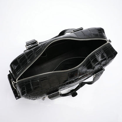 Real Crocodile Belly Skin Leather Bag Men's Travel Luggage Luxury Large Handbags