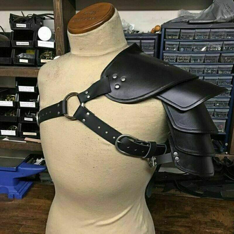 Steampunk Medieval Pauldrons Leather Rivet Warrior Shoulder Armor Party Props ##