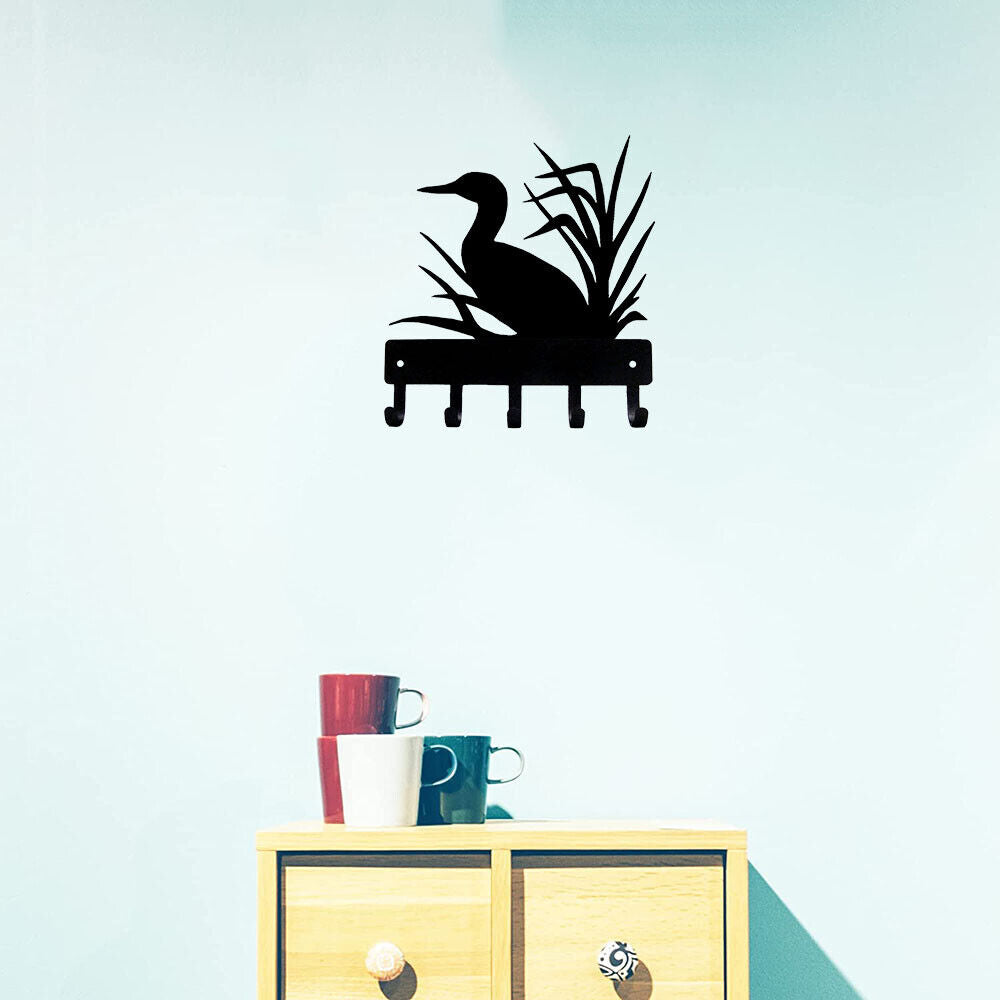 Loon Key Rack Hanger - 9 inch Wide Metal Wall Art