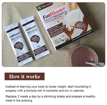 Weight Loss Fat Blaster Chocolate Diet Shake Meal Herbal Slimming 25g*10bags