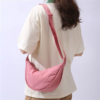 Simple Nylon Hobos Shoulder Bag Padded Messenger Small Purse Handbags 30*15*9CM