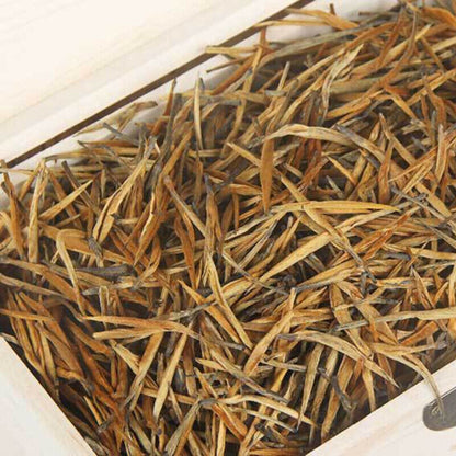 Old Tree Large Golden Needle Golden Bud Dian HongTea 500g Wooden Box Yunnan-