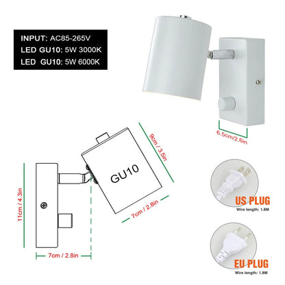 Wall Lamps Indoor LED With Switch Nordic Simple Lights EU US Plug Bedside Sconce