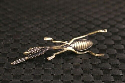 Rare Chinese old bronze handmade mantis Statue figure Tea Pet decoration