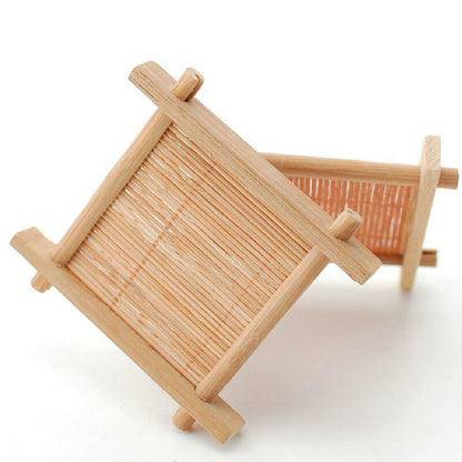 100% Bamboo Wood Trays For Tea Trays 7cm*7cm Creative Word Jing Concave Cup Mat