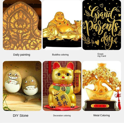 Acrylic Paint 60ml Gold Metallic Color DIY Waterproof Statuary Coloring Pigments