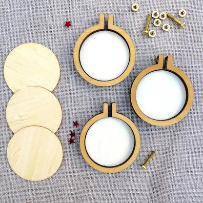 Mini Embroidery Hoop Wooden Ring DIY Cross Stitch Needle Frame Craft Sewing Tool
