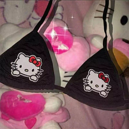 Hello Kitty Bikini Bra Top lingerie - Y2k crop top Kawaii top (Brand New)