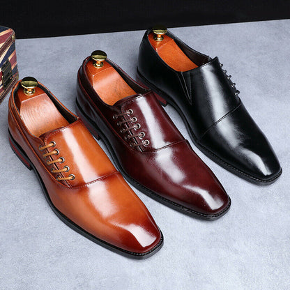 Mens Oxfords Casual Shoes Work Dress Business Square Toe Slip On Loafers Formal