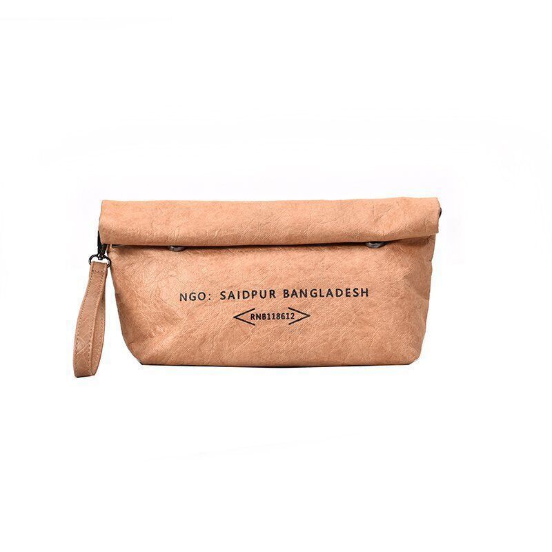 Dumpling Kraft Paper Crossbody Bags Women Flip Buttons Closure Handbags