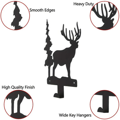 1pc Creative Deer & Tree Wall Mounted Multi-Purpose Hooks Ideal Organizing Keys