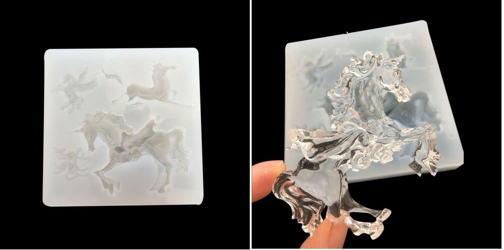 Big Unicorn Horse Silicone Mold 5x7cm Resin Liquid DIY Jewelry Charm Making Tool