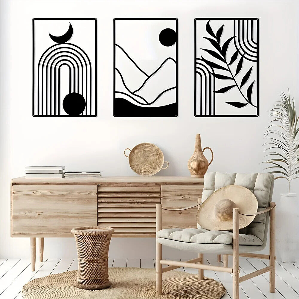 1pc Metal Minimalist Geometric Art Abstract Line Decoration Office Living Room