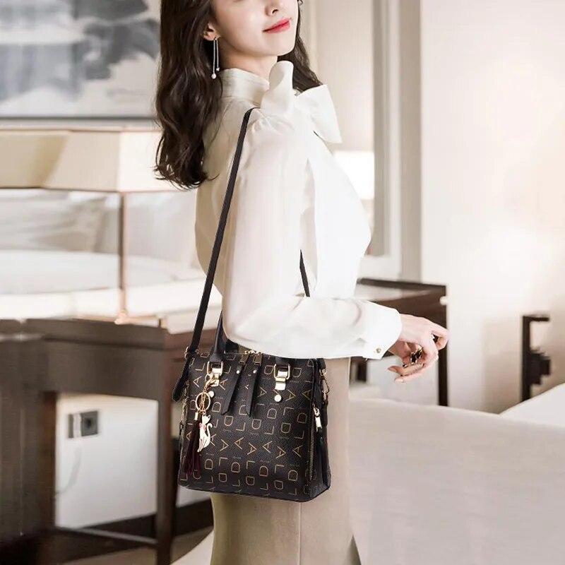 Women Tote Handbag Top Handle Satchel PU Leather Shoulder Messenger Bag Purse