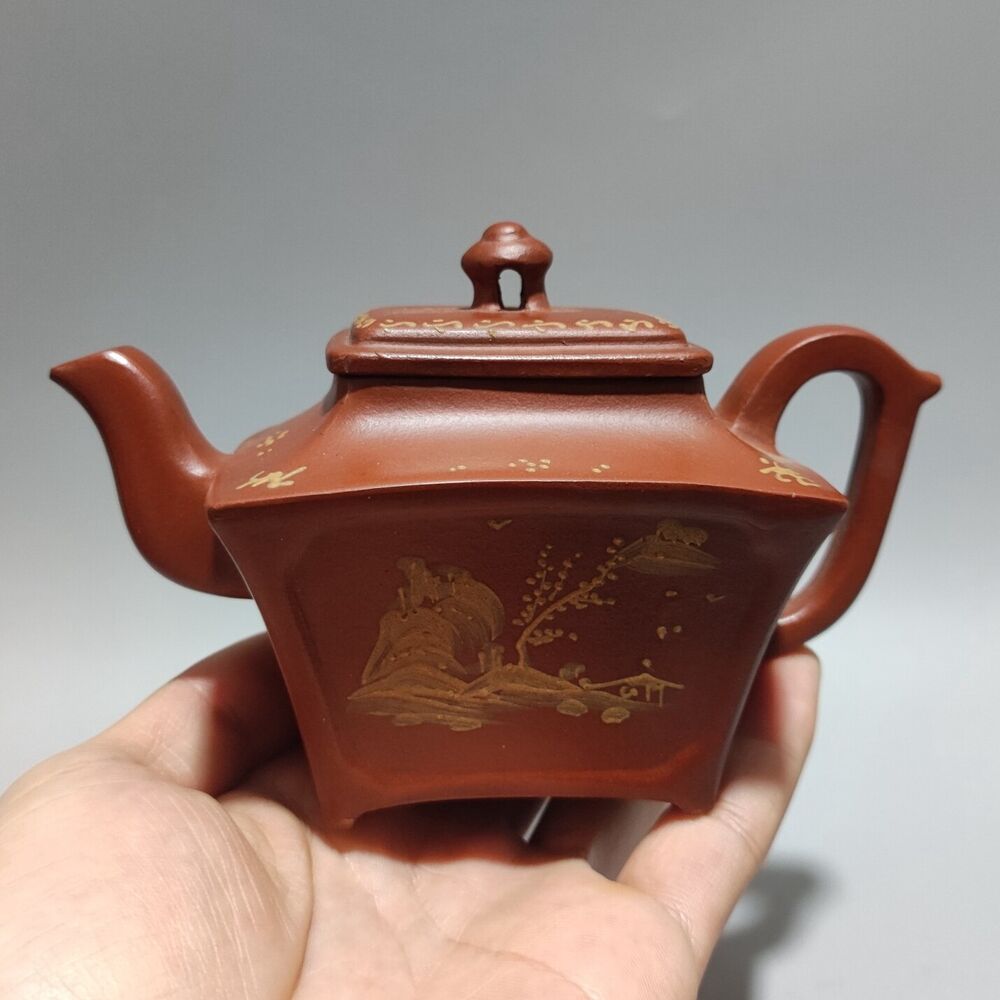 Vintage China Yixing Purple Clay Teapot Zisha Handmade Ceramic Exquisite Teaware