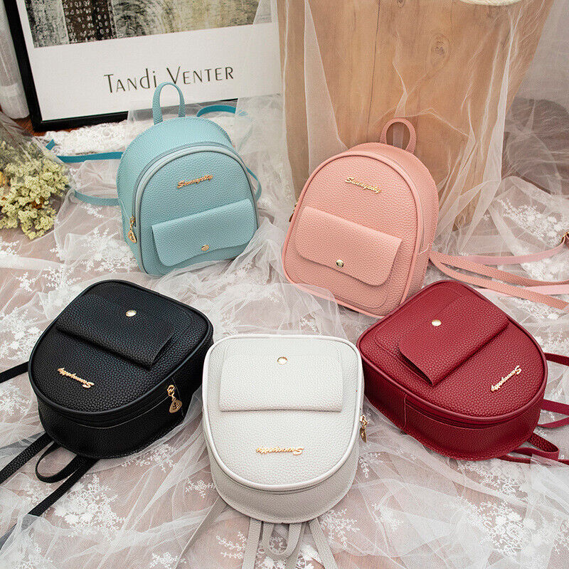 Mini Backpack Women PU Leather Shoulder Bag Girls Multi-Function Small Bagpack