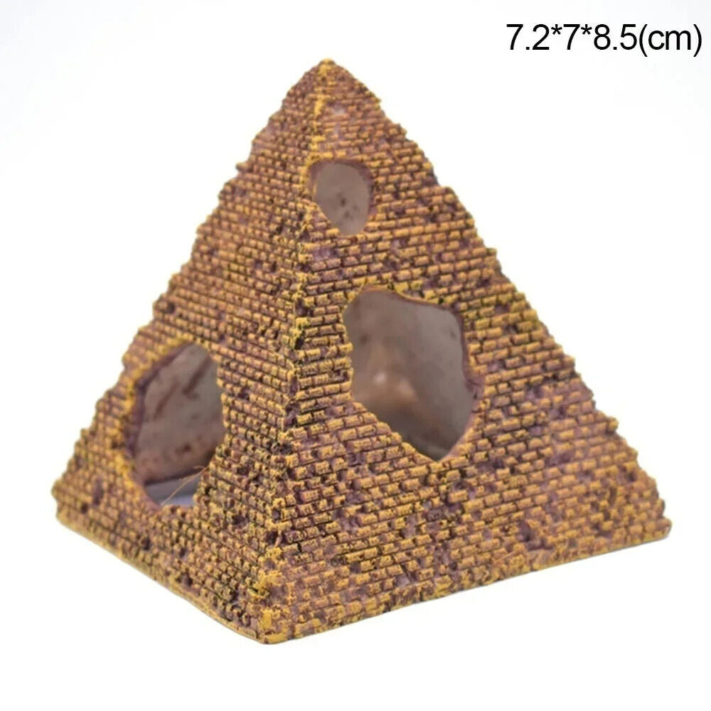 Aquarium Ornaments Resin Pyramid Landscape Shrimps Shelter Fish Tank Decorations