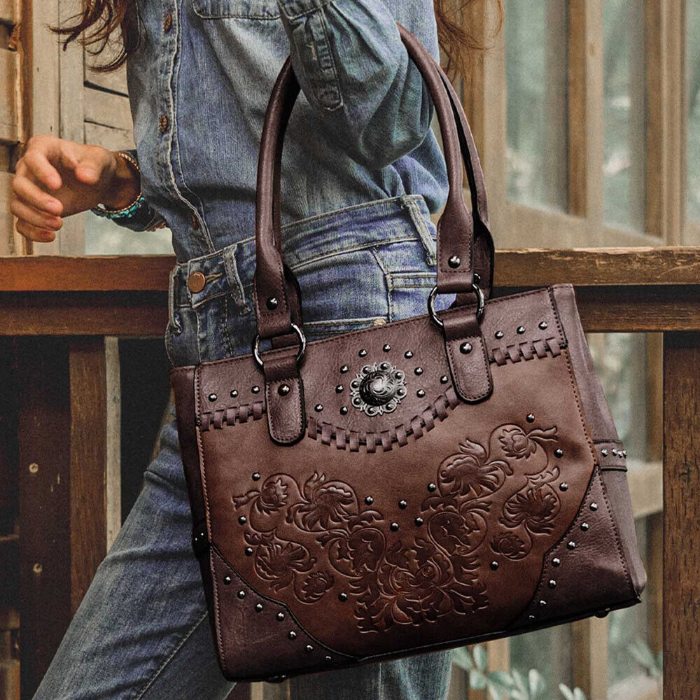 Women Tote Bag Large Concealed Carry Purse Top Handle Shoulder Handbag Bag
