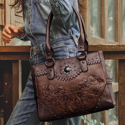 Women Tote Bag Large Concealed Carry Purse Top Handle Shoulder Handbag Bag