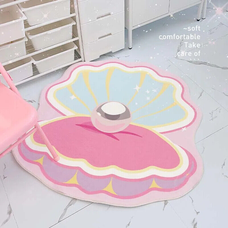 Door Mats Polyester Art Creative Shell Carpet Soft Bedroom Area Rugs Room Decors