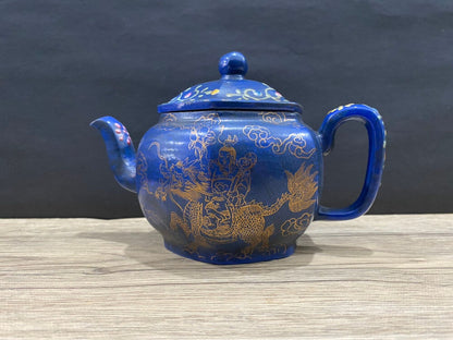 Chinese Yixing Zisha Clay Handmade Exquisite Teapot（六方全彩 底款：玉成窖）