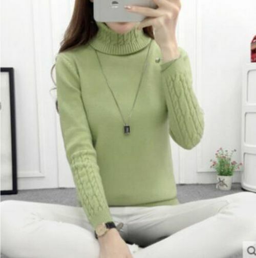 Women Sweaters Turtleneck Cashmere Knitted Pullovers Female Jumper Tricot Tops