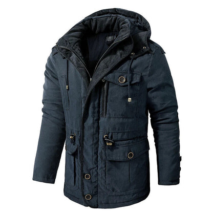 Men's Parkas Fleece Coats Outdoor Winter Jacket Male Windbreaker Outwear