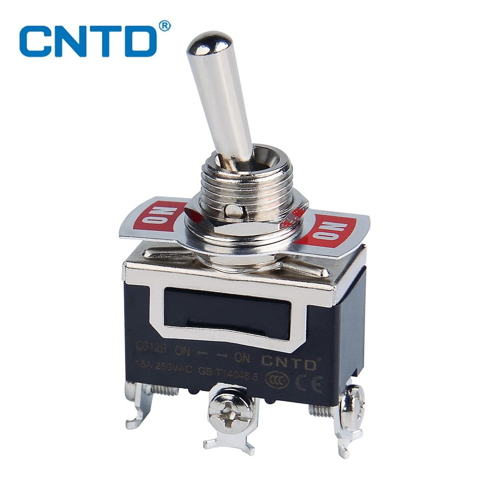 CNTD Self-locking Toggle Switch 15A 250VAC C5 Series Single Pole Double Pole