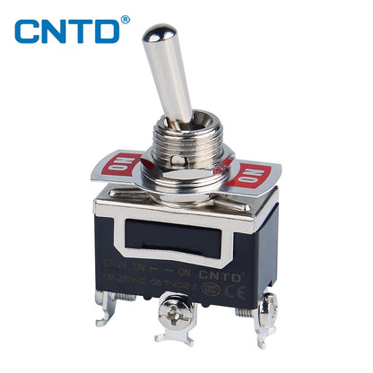 CNTD Self-locking Toggle Switch 15A 250VAC C5 Series Single Pole Double Pole