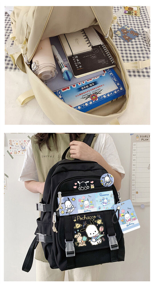 Cartoon Pochacco Casual Backpack Schoolbag Student Travel Bag Handbags Unisex